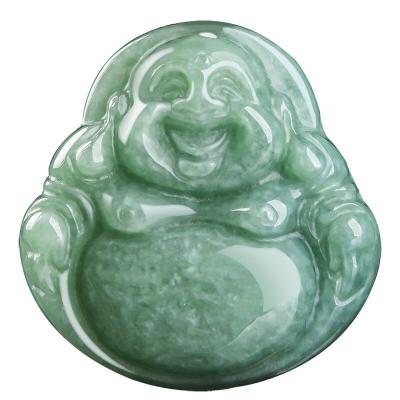 China Art Collectible High Class Jade Buddha Carved Jadeite Buddha Pendant for Necklace Theme for sale