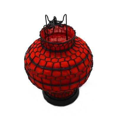 China Colorful Red Iron Cloth Christmas Lanterns in Feng Shui Style for Festive Ambiance for sale