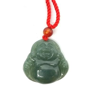 China Regional Feature Polished Jadeite Jade Buddha Pendant Necklace With Certificate for sale