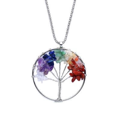 China ABKP-021 Technique Polished Crystal Tree Of Life Necklace Timeless Beauty for sale