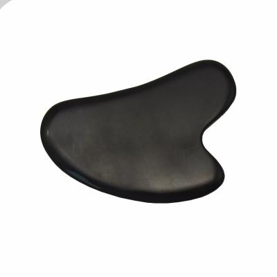 China 8*6cm Natural Black Bian Stone Heart Shape Gua Sha Massage Tool for Face Massaging and Meditation for sale