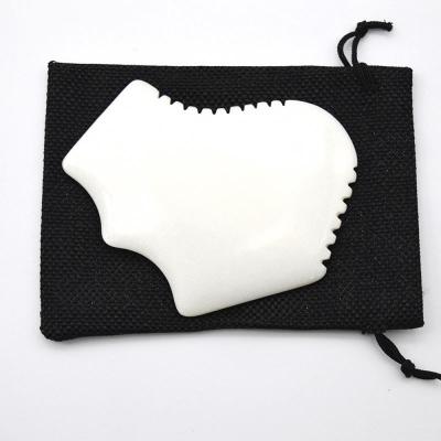 China Customized White Jade Body Massager Comfortable Gua Sha Facial Massage Board Tool for Body Circulation Improvement for sale