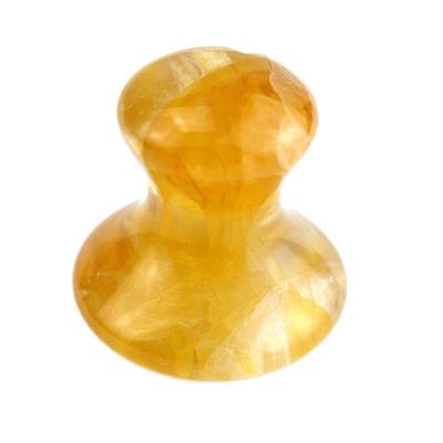 China Body Massage Equipment Natural Yellow Citrine Mushroom Shape Gua Sha Massage Stone for Facial Beauty and Skincare for sale