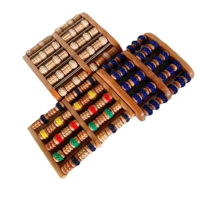 China Wooden Tool Pedicures Foot Therapy Meridian Massager Colored Rubber Wood Foot Roller for Foot Massage and Meridian for sale