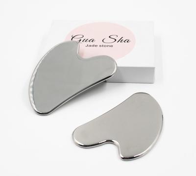 China Massage Equipment Custom Logo Availabled Anti Aging Silver 304 Stainless Steel Metal Gua Sha Face Roller Eye Cream Stick for sale