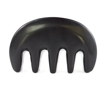 China Body Massager Natural Black Bian Stone Gua Sha Scraping Comb Guasha Facial Body Spa Massage Tool Skin Care Beauty Salon Tool for sale