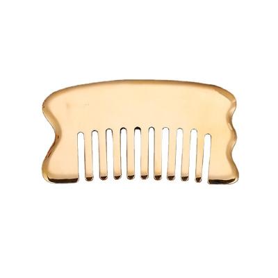 China Muscle Massage Head Massage Tool Custom Logo Scalp Massage Tool Square Brass Gua Sha Comb Metal Copper Gua Sha Comb for sale