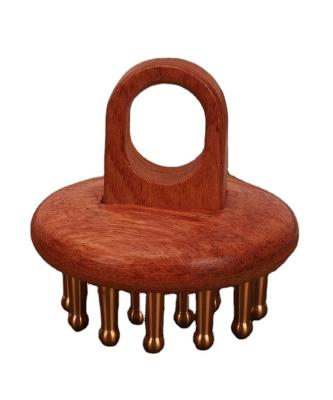 China Polished Copper Wood Scalp Comb Head Massage Wooden Hair Comb For Women Guasha Comb With Technical Polished for sale