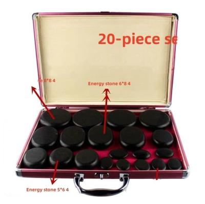 China Body Massage Hot Stones Set 22 Pcs Basalt Stones with Heater Kit Home Spa Relaxation Healing Pain Relief Spa Treatment for sale