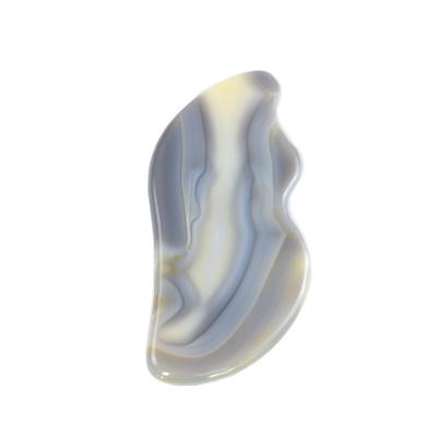 China Body Massage Stone White Agate Gua Sha Scraping Board for Self Care and Full-Body Relaxation for sale