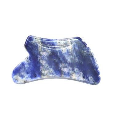 China Blue Sodalite Stone Gua Sha Body Scraping Massage Tool Handgesteuerte Steuerungsfunktion für Gesicht und Körper Natürliche Schönheitsgeschenk zu verkaufen