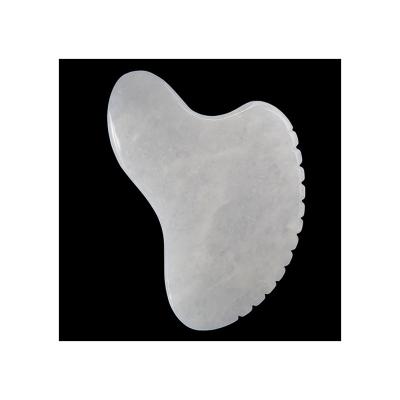 China Custom Logo Crystal Heart Shaped White Jade Stone Gua Sha Scraping Massage Tool for Acupuncture Therapy Facial Massager for sale