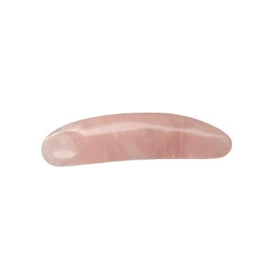 China Reduce Puffiness with Curved Cosmetic Spatula and Mini Rose Quartz Eye Cream Applicator on Face Gua Sha Massage Stick for sale