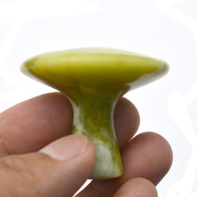 China Massager Properties Green Mushroom Shaped Jade Scraping Gua Sha Tool for Body Massage and Beauty for sale