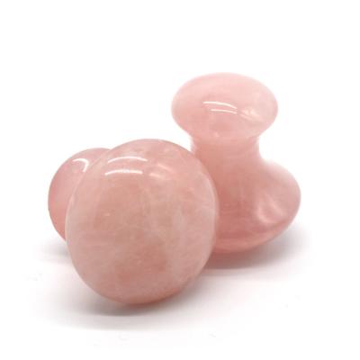 China MM Size Rose Quartz Massage Stone Hot Mushroom Shape Stone Massage Kit for Spa and Beauty OEM for sale