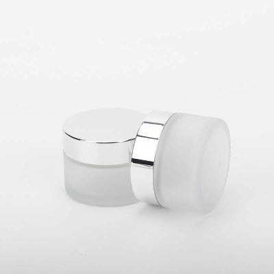 China Personal Care 5,10,15,20,30,50,100g Transparent Custom Cosmetic Jar Cap Serum Glass Bottle For Cream for sale