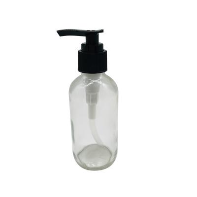 China Cosmetic Manufacturer Wholesale Clear Glass Lotion Bottle With Black Lotion Pump 60ml 120ml for sale