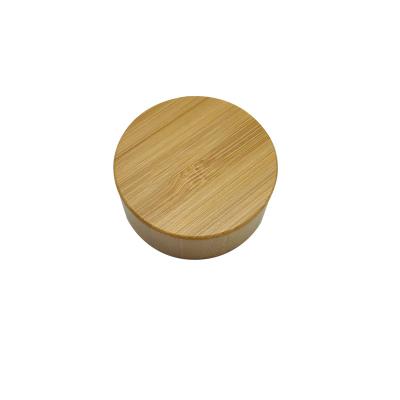 China Non spill high quality 30mm bamboo lid with black plastic screw lid insede for bottles jars for sale