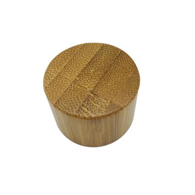 China Non Spill Hot Selling Bamboo Lid With Black Plastic PP Screw Lid Inside For Glass Bottle Cosmetic Packaging for sale