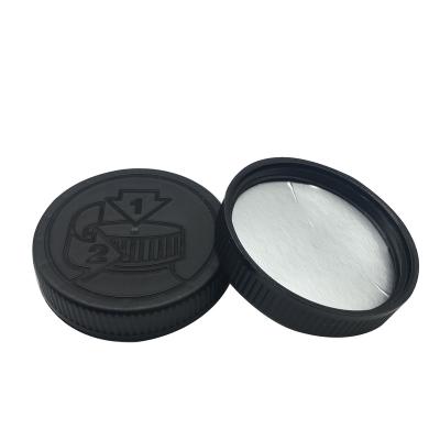 China Non Spill Proof Black 70mm Child Proof High Quality Plastic Screw Cap Pressure Induction Seal Liner For Cosmetic Packaging for sale