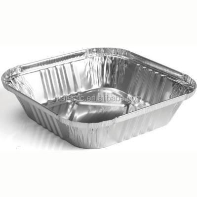 China Disposable Aluminum Foil Food Container Food Grade Food Wrap With Lids Square Tray for sale