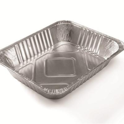 China RUG323 Silver Aluminum Foil Cooking Container With Lid Tray Rectangular Pan Disposable Aluminum Foil for sale