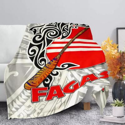 China American Samoa Anti-Static Polynesian Premium Blanket - Fagasa Patterned Warm Cozy Wool Blanket Wholesale for sale