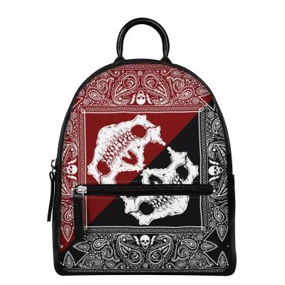 China Handsome Girls High Quality Mini Bandana Print PU Leather Backpack Casual Soft Cross -body Handbags Customized On Request for sale