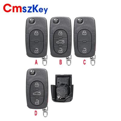 China ABS+Metal For Audi TTT A2 A3 A4 A6 A8 TT Quattro 2B 3B 4B Folding Remote Car Key Shell Case HU66 Blade CR2032 for sale