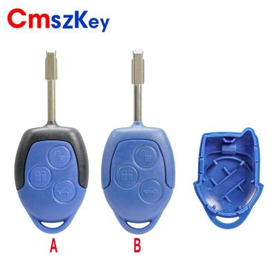 China ABS+Metal For Ford Transit MK7 Connect Vans 3 Buttons Remote Car Key Case With Uncut Blade for sale