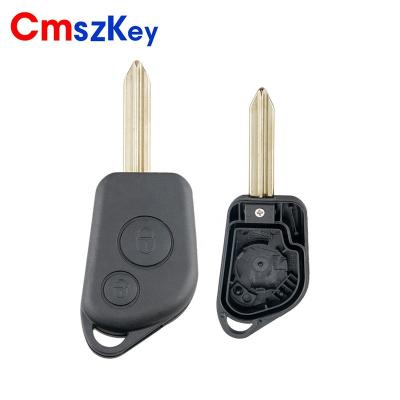 China ABS+Metal For Peugeot 106 205 206 306 307 405 Citroen Elysee C2 C3 2 Buttons Car Remote Key Shell Case With Key Blade FOB for sale