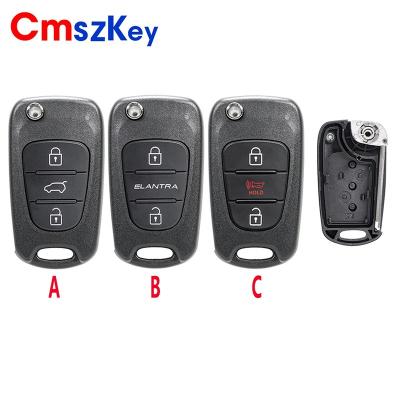 China ABS+Metal For Hyundai I30 IX35 Elantra Kia K2 K5 Verna 3 Button Flip Remote Car Key Fob Shell Case for sale