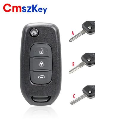 China ABS+Metal For Renault XP Megan 3 Buttons Flip Folding Blade Remote Car Key Shell Case With Uncut Key for sale