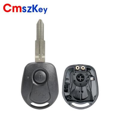 China ABS+Metal For Ssangyong Actyon Kyron Rexton 2 Buttons Shell Case With Uncut Key Remote Key FOB Blade for sale