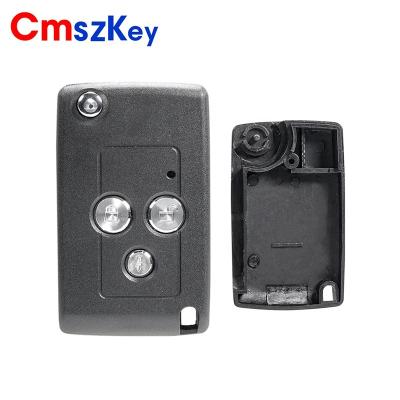 China ABS+Metal for Lada Vesta Granta Priora Kalina 3 Button Modified Blade Flip Folding Remote Key Fob Shell Case With Uncut Key for sale