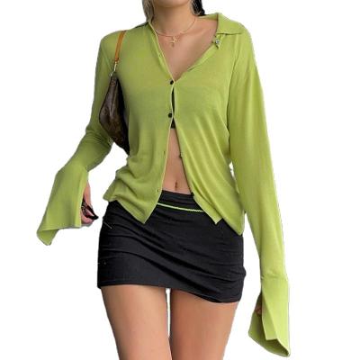 China Spring Breathable Cardigan Women's Fashionable Long Sleeve Sweater , Knit Casual Cardigan Open Front With Buttons for sale