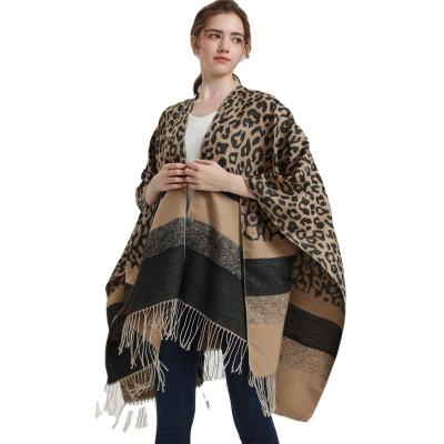 China Amazon Exquisite Hot Sale Women's Shawl Wrap,Leopard Print Scarf Winter Shawl For Women Open Front Poncho Cardigan Blanket Cape Shawl for sale