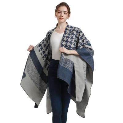 China exquisite & Amazon Stylish Hot Sale Women's Shawl Wrap, Winter Plaid Scarf Shawl For Women Open Front Poncho Cardigan Blanket Cape Shawl for sale