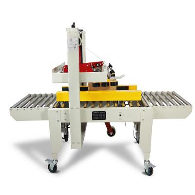 China Semi - Automatic Food Top And Side Adhesive Tape 240W Heavy Duty Belt Driven Carton Sealer for sale