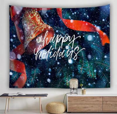 China Colorful Forest Christmas Cozy Snowman Bandana Tapestry Background Blanket Wall Hanging Printed Custom Made for sale