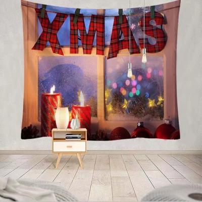 China Cozy Christmas Santa Claus Tapestry Wall Hanging and Wall Art Background Christmas Decor for sale