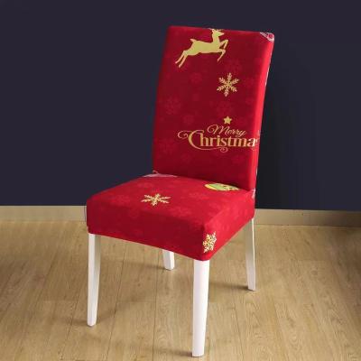 China Washable Christmas Spandex Stretch Chair Cover And Red Seat Covers For Chairs Decoration for sale