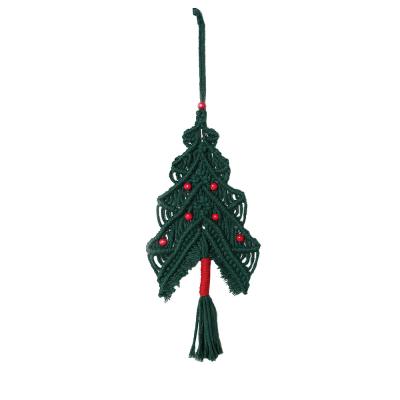 China 100% Creative New Christmas Tree Macrame Wall Hanging Wholesale Sales Christmas Tapestry Wall Hanging Handmade Handwoven Home Decorations for sale