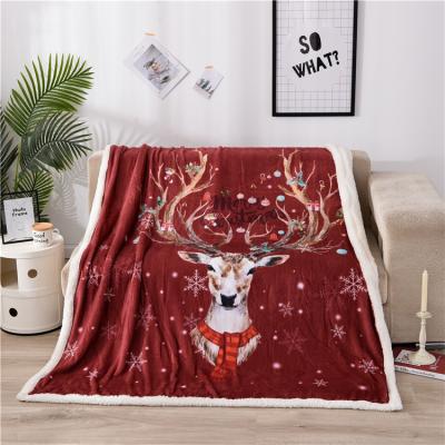 China Wholesale 100% Polyester Anti Static No Moq OEM Custom Fleece Digital Printing Christmas Style Blanket Blanket for sale