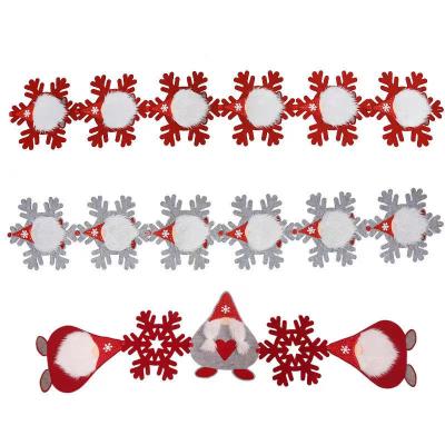 China Forest Santa Man Table Runner Jacquard Christmas DIY Ornaments and Table Mat Hanging for Window Decoration for sale