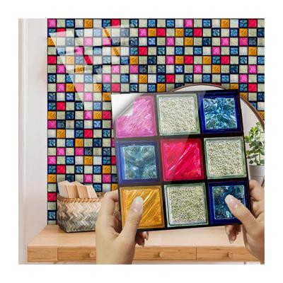 China Decorative Sticker Wallcovering Mosaic Self Adhesive Removable Peel and Stick Tile Wall Waterproof Stickers for sale