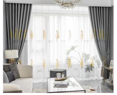 China Blackout Wholesale Nordic Canvas Embroidered Curtains, Cheap Household Blackout Curtains for sale