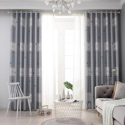 China Modern Waterproof Printing Blackout Household Curtains , Custom Full Blackout Living Room Curtains for sale