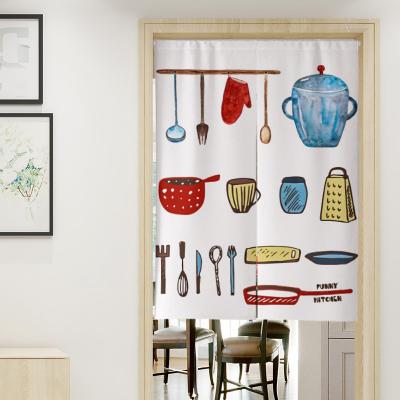 China Blackout factory direct sale cartoon kitchen cafe household decorative door curtain for sale