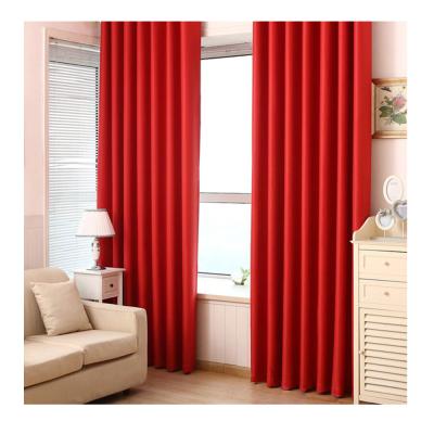 China Blackout Wholesale Amazon Blackout Window Black Curtains Fabric Living Room Hotel Red Solid Curtains for sale